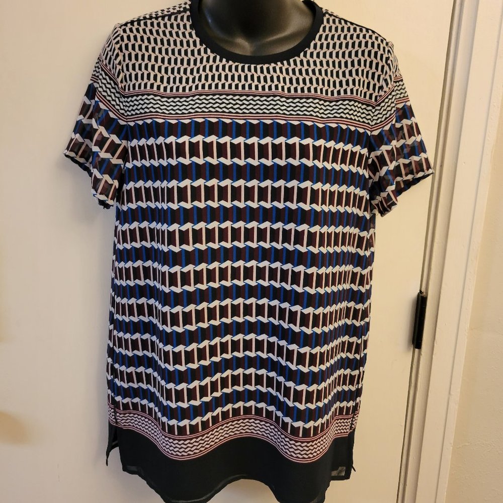 DKNY short sleeve sheer blouse